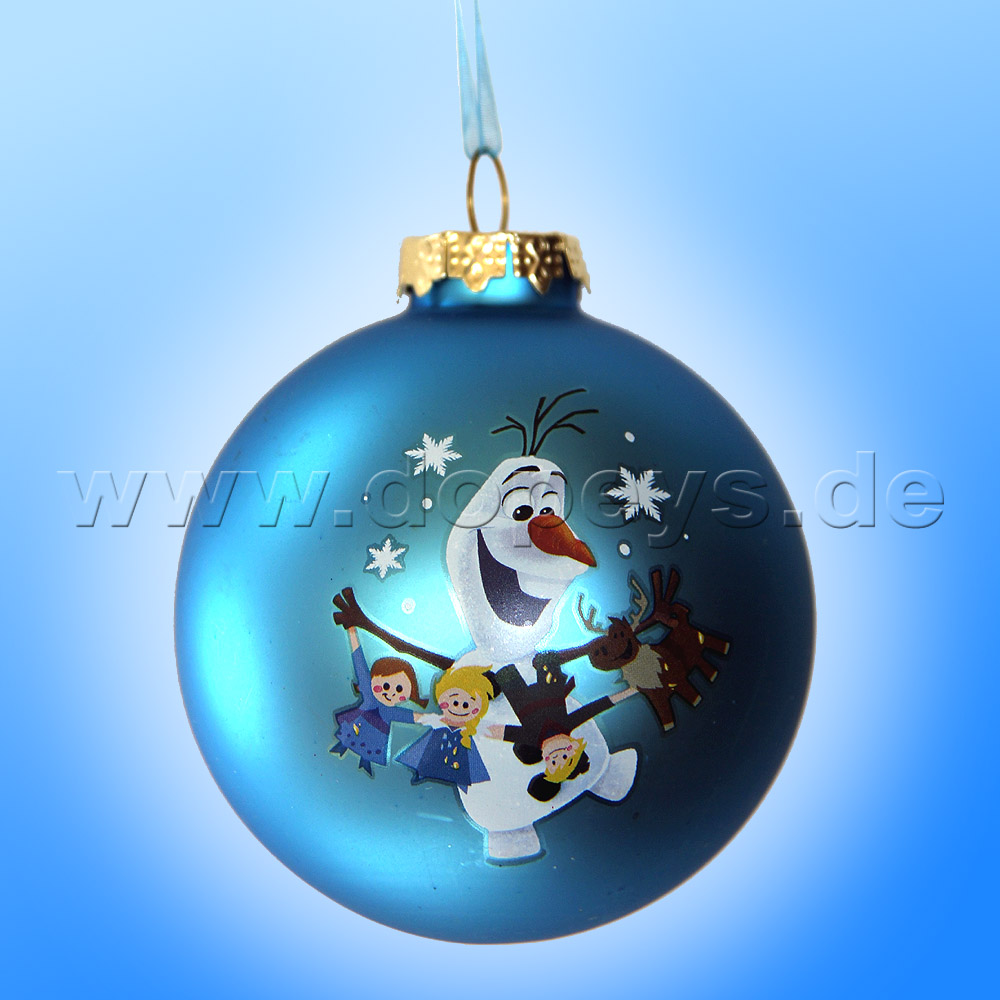 Kurt S. Adler - Frozen "Olaf with Frozen Garland" Christmas Bauble blue DN03005-D