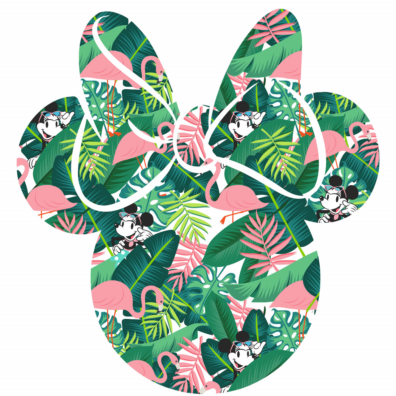 Disney Wandsticker / Wandaufkleber Minnie Maus Kopf "Minnie Head Tropical" 127cm x 127cm