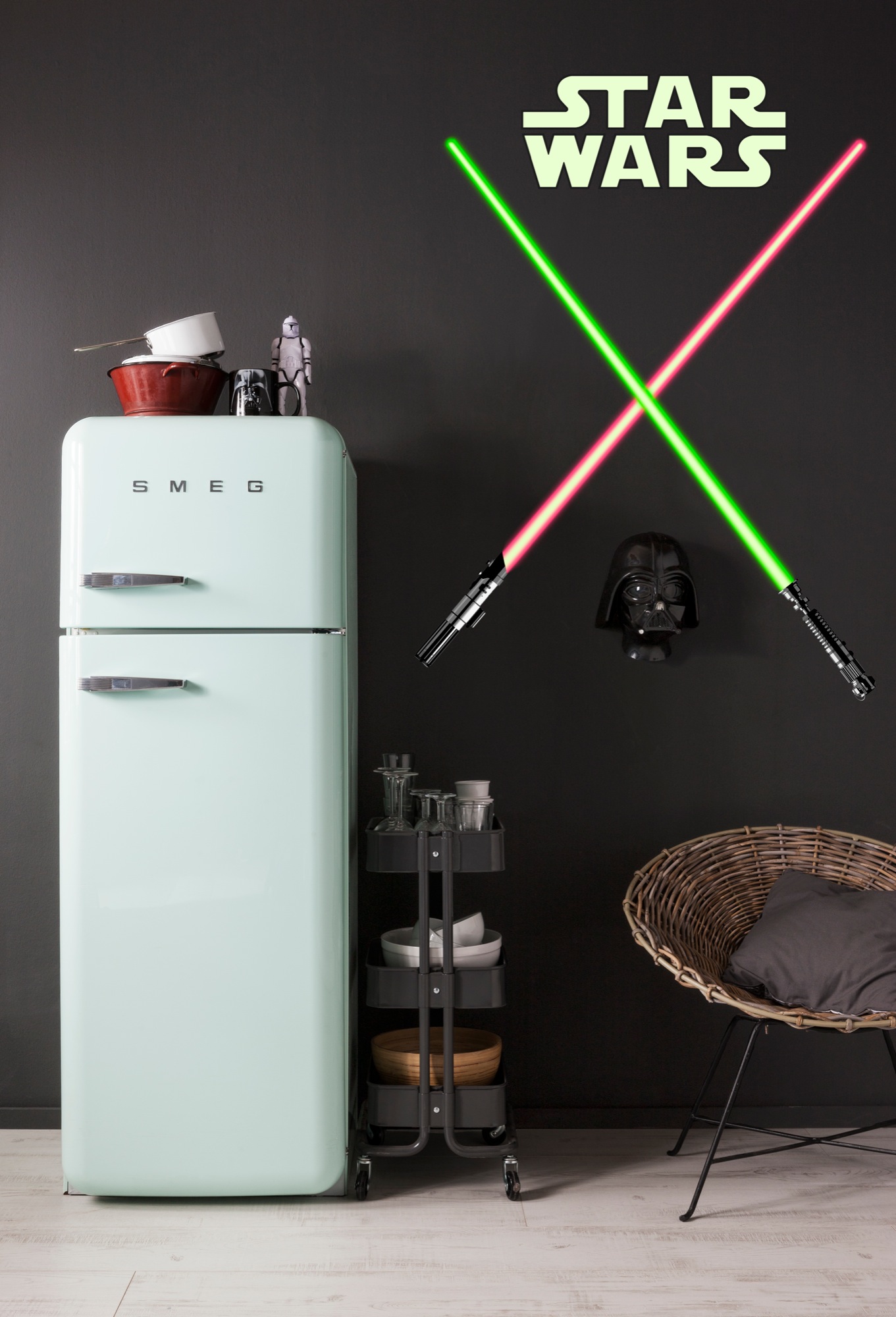 Star Wars Wandsticker / Wandaufkleber "Lightsaber / Lichtschwert"