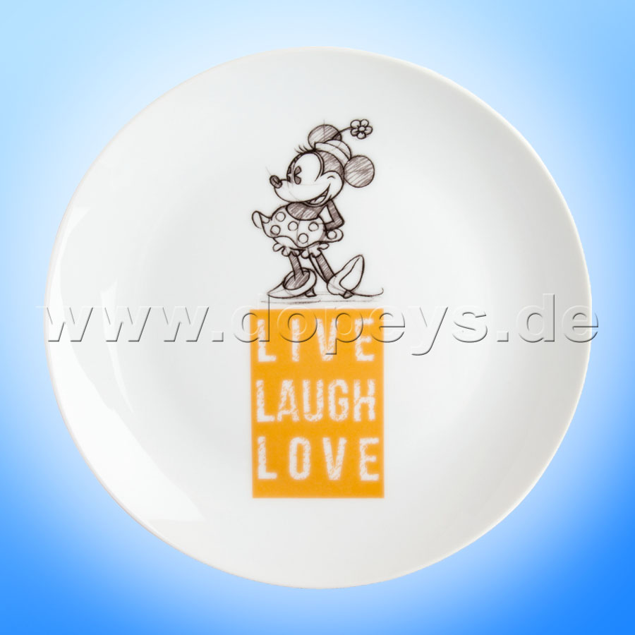 Disney Geschenkset Minnie Frühstücksteller / Dessert-Teller + Müslischale "Orange" Live Laugh Love PWMSETLL/4