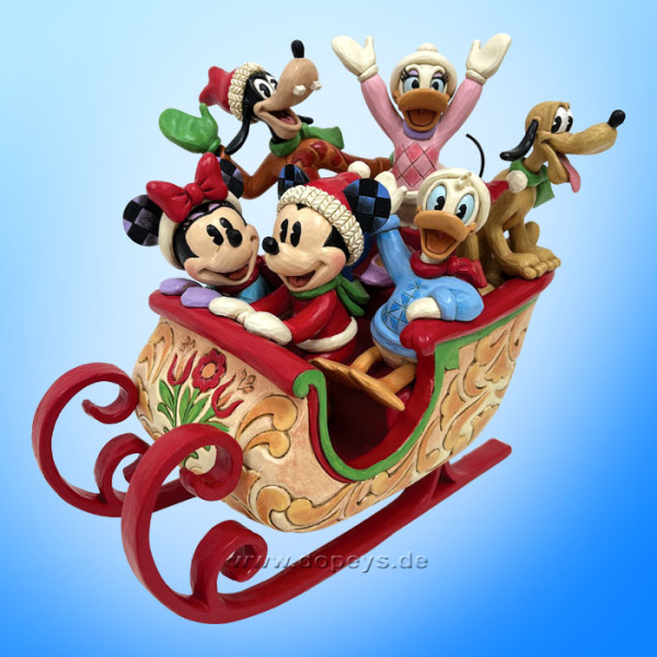 Disney Traditions Figur - Mickey & Freunde im Weihnachtsschlitten (A Sleigh Full of Joy) von Jim Shore 6016883