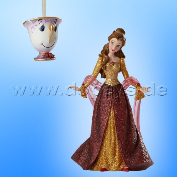 Disney Showcase Collection von Enesco "Weihnachts-Belle und Tassilo" Figur + Weihnachtsanhänger Set 4053349 Haute Couture