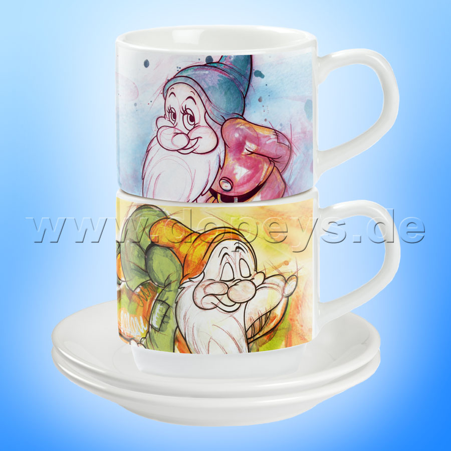 Disney Set Of 2 Espresso Cups Bashful And Sleepy Italian Design Dopey S Disney Shop Disney Traditions By Jim Shore